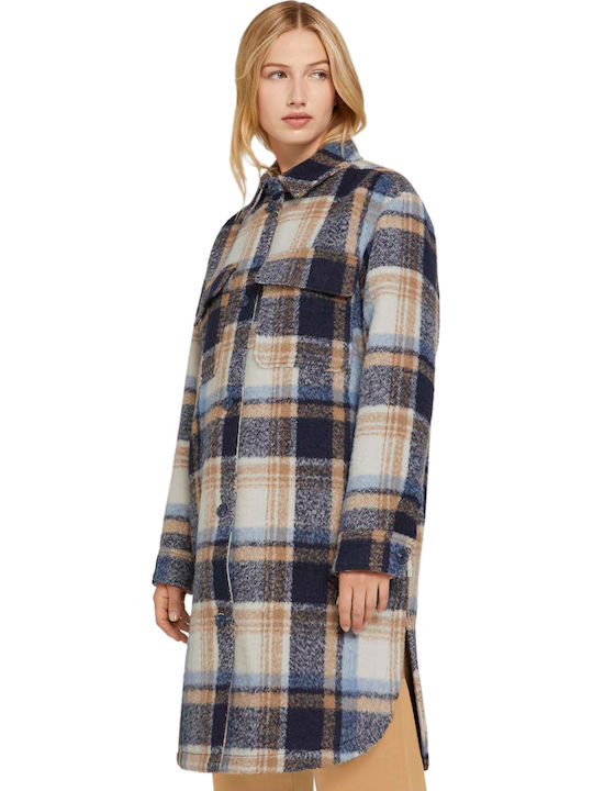 Women's Checked Beige Overshirt