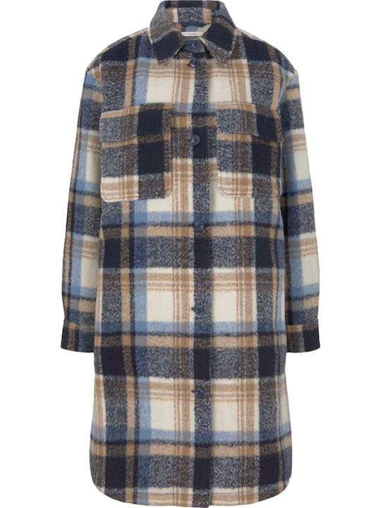 Women's Checked Beige Overshirt