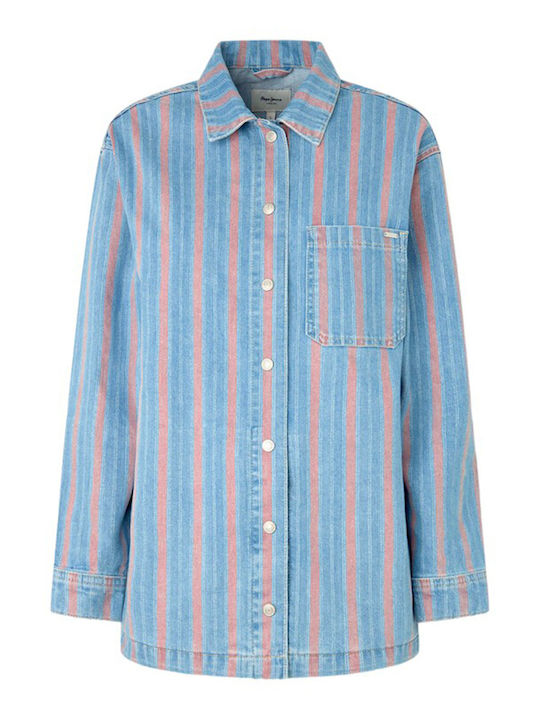Damen Blau Overshirt