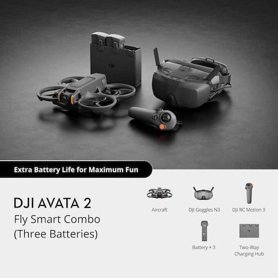 DJI Avata 2 Drohne Fly Smart Paket mit 4K Kamera Steuerung & FPV-Brille
