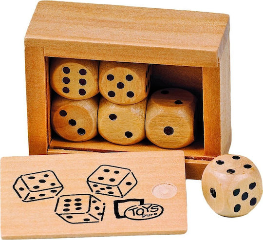 Goki Dice Wooden 1.6x1.6cm 6pcs