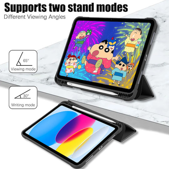 Apple iPad 11 (2025) Stifthalter TPU Silikon Smart Cover – Schwarz