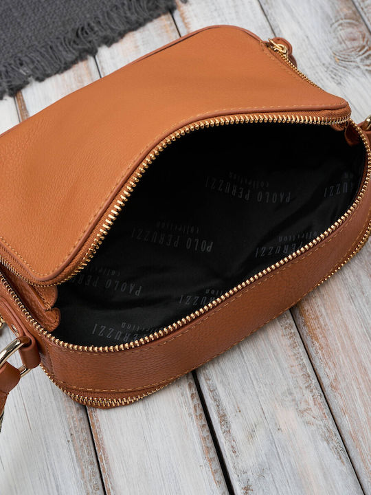 Leder Damentasche Schultertasche Gold