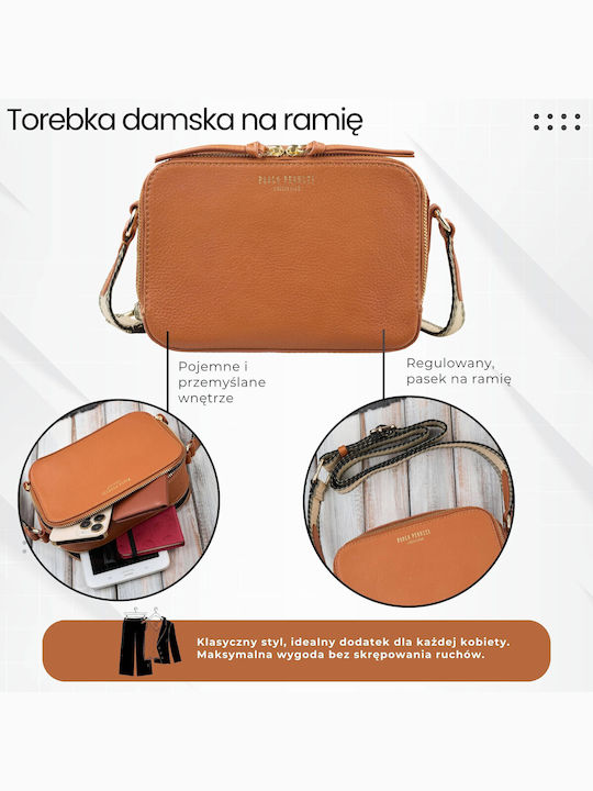 Leder Damentasche Schultertasche Gold
