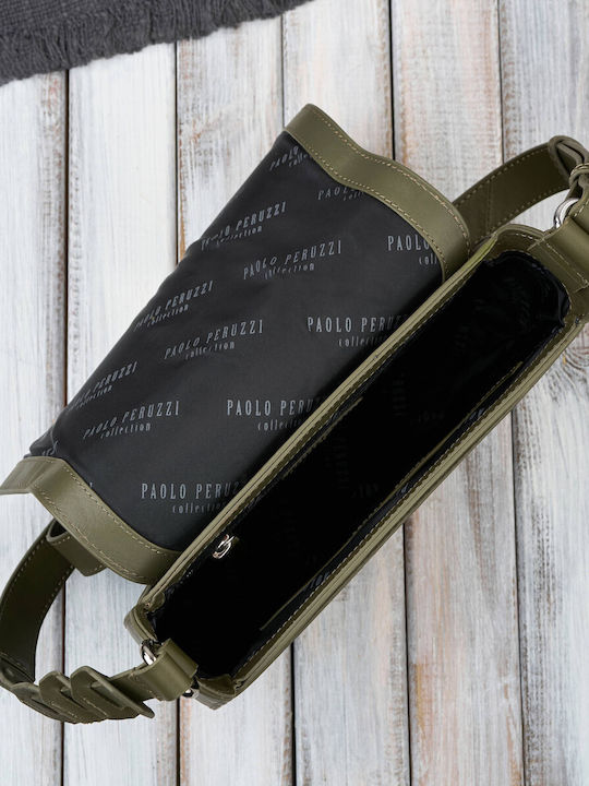 Leder Damentasche Schultertasche Grün