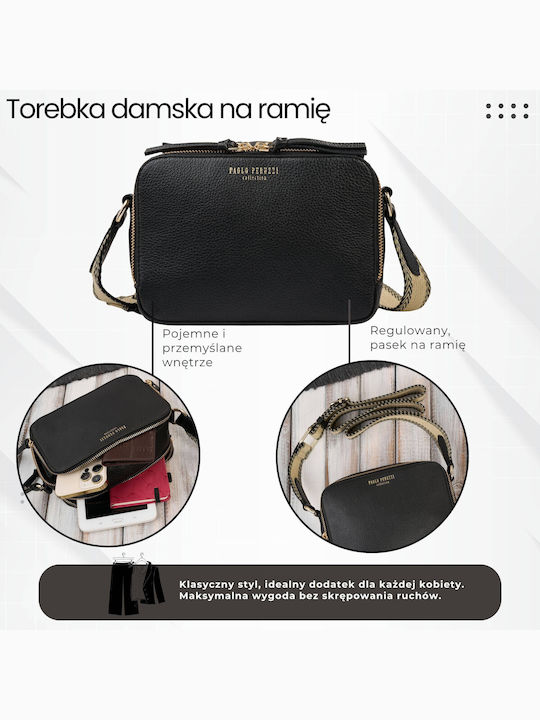 De piele Geantă de damă De umăr Neagră