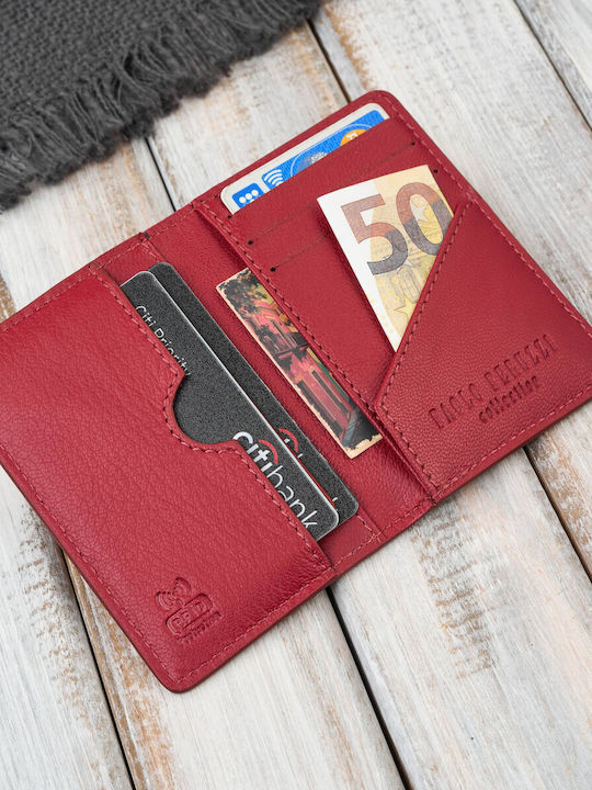 Leather Men's Wallet with RFID Red