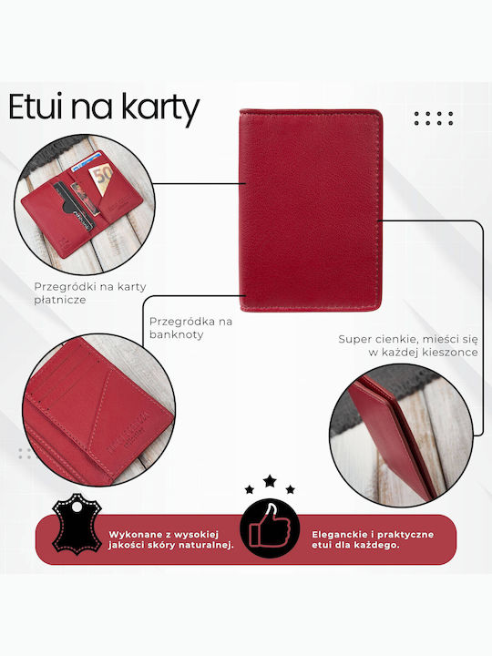 Leather Men's Wallet with RFID Red