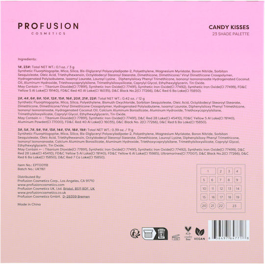 Profusion Cosmetics Shade Paletă cu Farduri de Pleoape Formă Solidă Candy Kisses 26gr