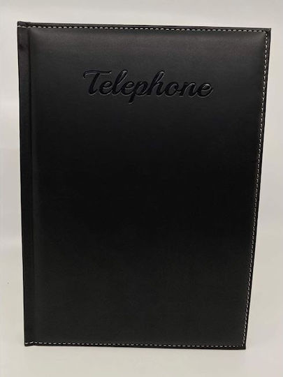 Innostat Τηλεφωνικό Ευρετήριο Δερμάτινο Μαύρο 17x12cm