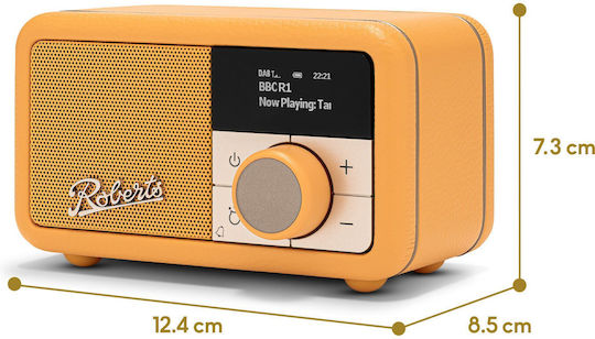 Roberts Revival Petite 2 Φορητό Ραδιόφωνο Επαναφορτιζόμενο DAB+ με Bluetooth Sunshine Yellow