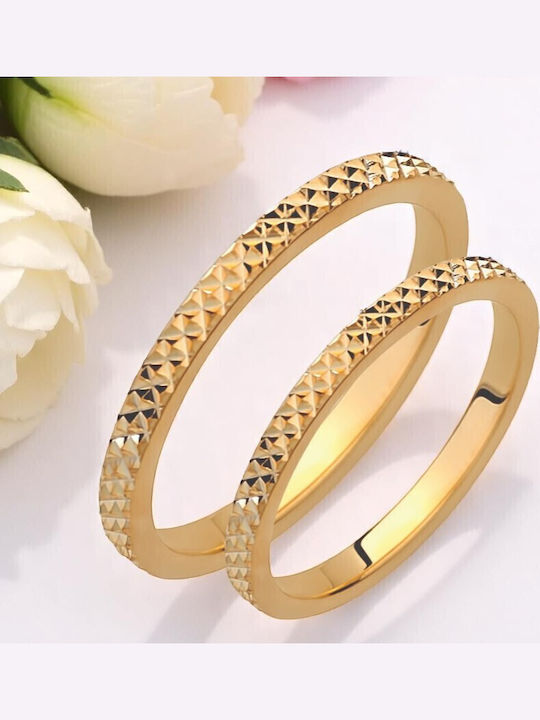 Valauro – 9K Gold Wedding Rings 2mm Embossed Texture