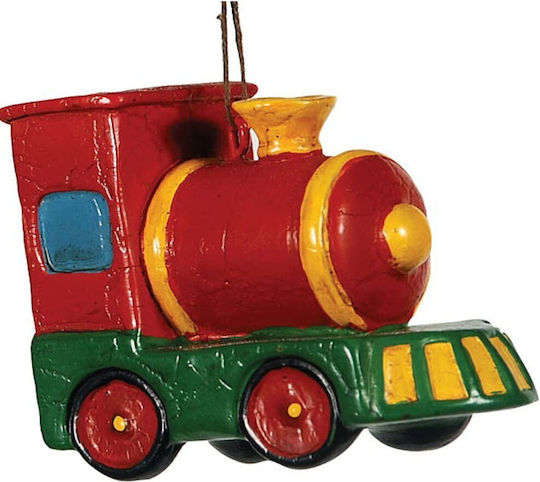 Hanging Ornament Train Ceramic Red