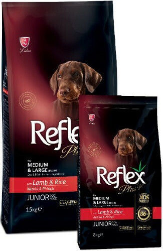 Reflex Plus Junior Medium/Large 3kg Ξηρά Τροφή για Κουτάβια Μεσαίων & Μεγαλόσωμων Φυλών με Αρνί