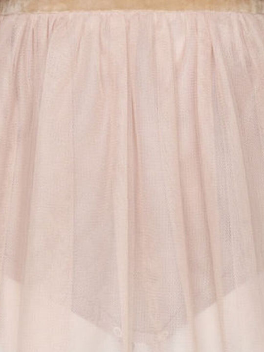Kinderkleid Langärmeliges Samt Set aus Mantel und Bluse Dusty Pastels