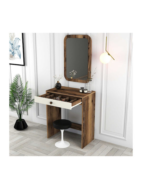 SteweHome Schminktisch mit Spiegel Karydia Crem 70x84x71cm