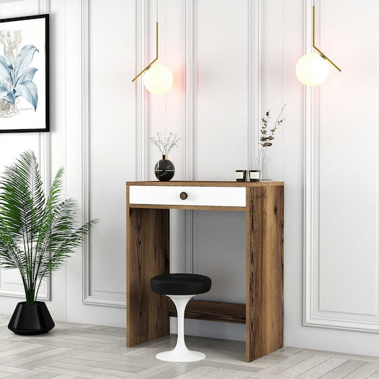 Masă Mini De Toaletă Nuc Alb 70x84x71cm Masă Mini De Toaletă Nuc Alb 70x84x71cm