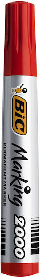 BIC Ανεξίτηλοι Μαρκαδόροι Κόκκινο Σετ 12τμχ