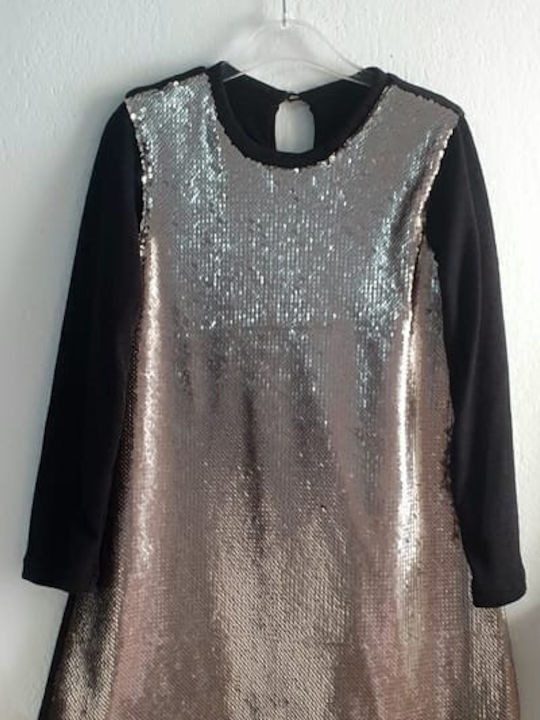 Children's Dress with Sequins Silver