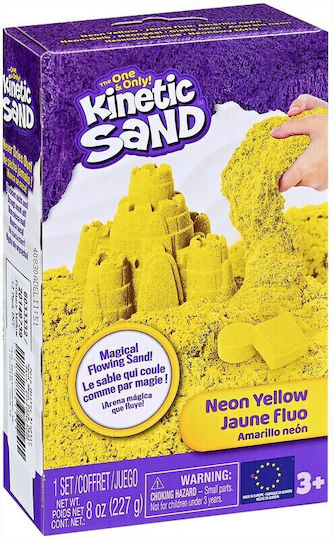 Spin Master Construction Toy with Sand Kinetic Sand Refill Neon Yellow 227gr for Children 3+ Years