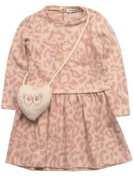 Kinderkleid Langärmelig Gestrickt Set aus 2 mit Deckel Rosa