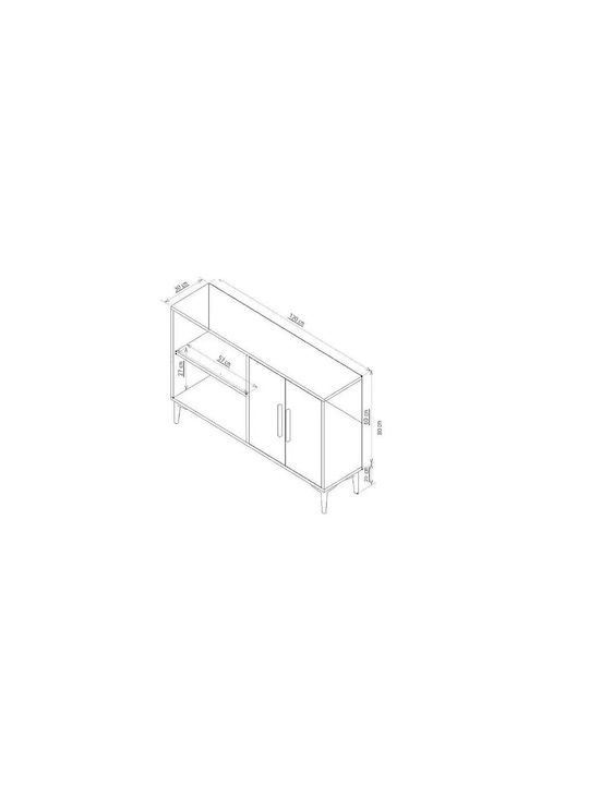 Мебели за съхранение дървен STE-000983-V1600 Бял 120x30x80см