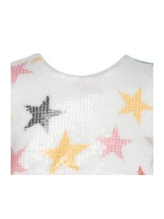 Kinderkleid Kurzärmelig mit Pailletten Tricolour
