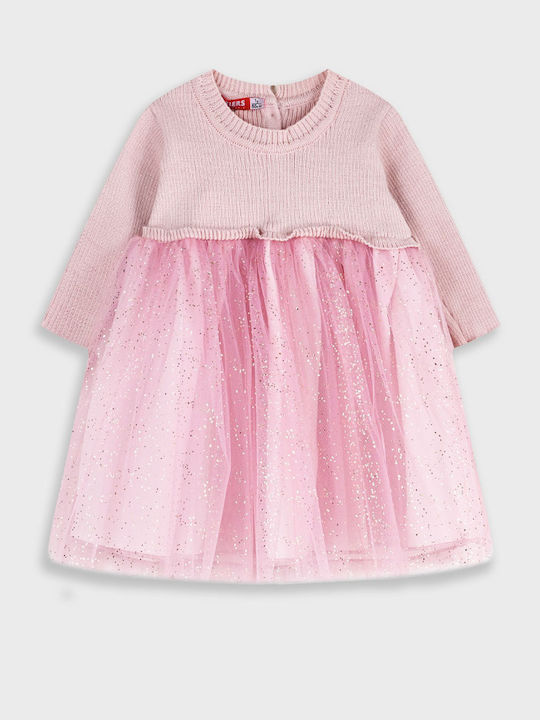 Kinderkleid Langärmelig Tüll Pink