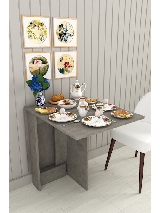 Collapsible Kitchen Table MDF Retro Gray 133x75x75cm