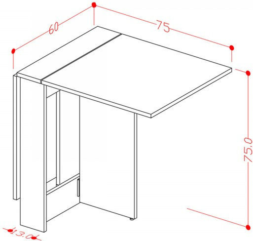 Сгъваема Маса За Кухня MDF Светъл Дървесен 133x75x75см