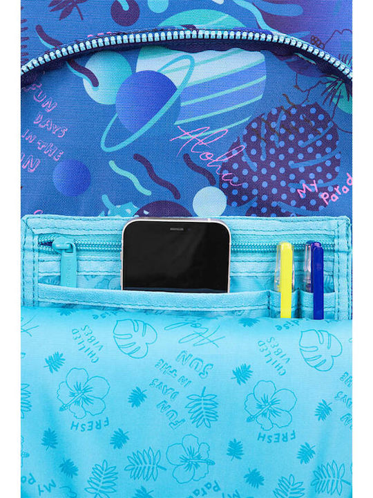 Coolpack Jack Stitch ученическа раница на колела с две основни отделения, твърдо дъно, телескопична дръжка, водоустойчив материал, полиестер, синя