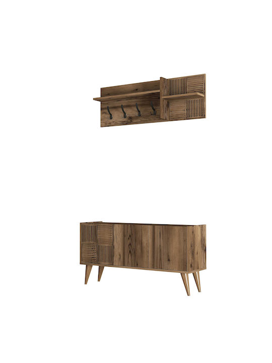 Hallway Furniture Walnut Hangers & Wardrobe 120x35x60cm