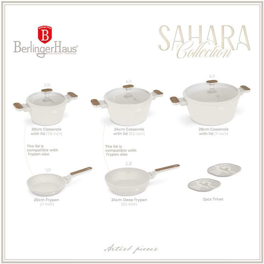 Berlinger Haus Sahara Nordic Cookware Set from Aluminum with Non-stick Interior Coating 3 Pieces