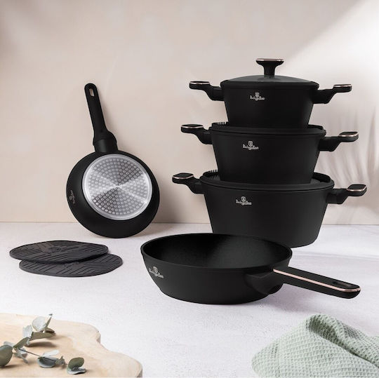 Berlinger Haus Black Rose Aluminum Cookware Set with Non-stick Interior Coating 5 Pieces