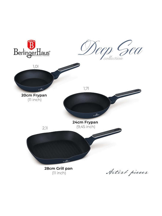 Berlinger Haus Deep Sea Set De Tigăi Din Aluminiu Cu Acoperire Interioară Antiaderent 3 Piese