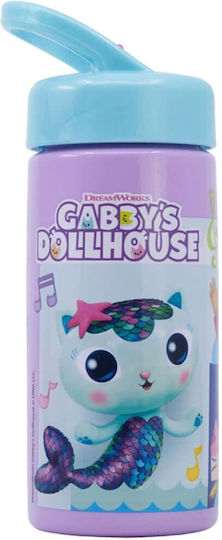 Gabby's Dollhouse Kids Water Bottle Plastic Pink 410ml