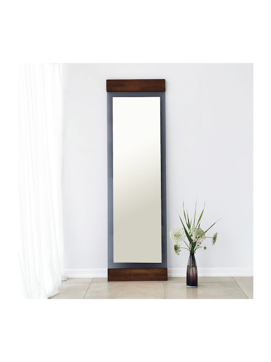 SteweHome Oglindă De Podea Cu Cadru Din Lemn Maro 140x40cm