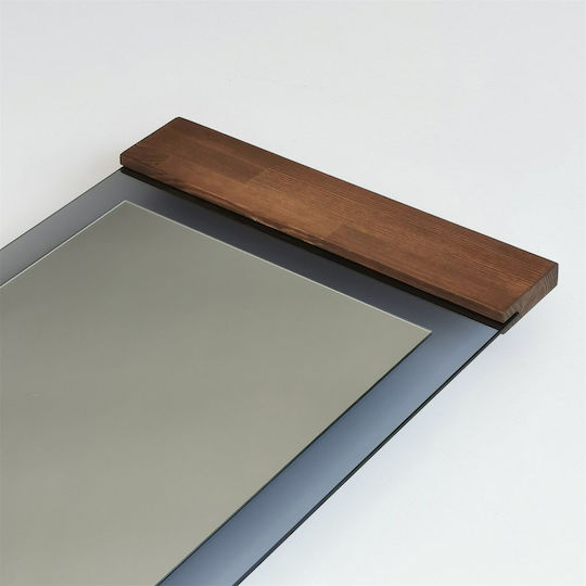 SteweHome Floor Mirror with Brown Wooden Frame 140x40cm