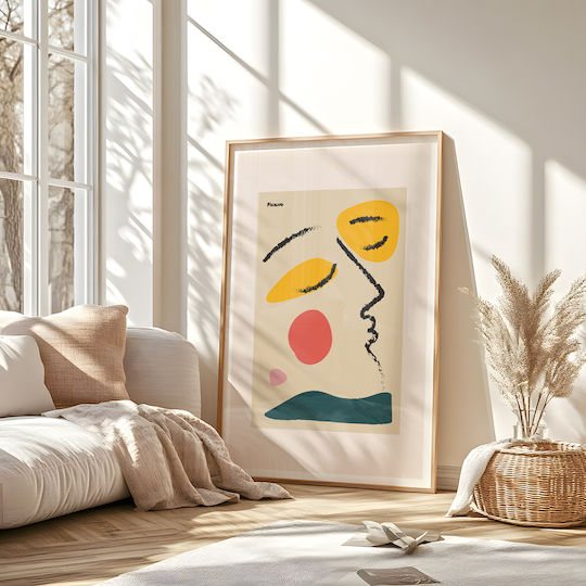Плакат Pablo Picasso Абстрактен Колаж Art236 21см X 30см Бяла Рамка PVC