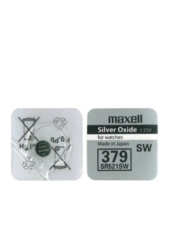 Maxell Zero Mercury 379 Μπαταρίες Silver Oxide Ρολογιών SR521SW 1.55V 10τμχ