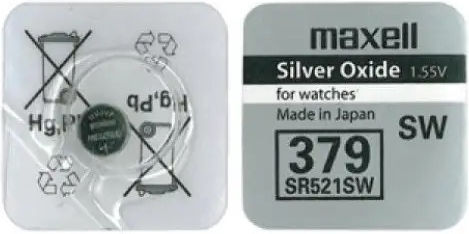 Maxell Zero Mercury 379 Silver Oxide Watch Battery SR521SW 1.55V 10pcs