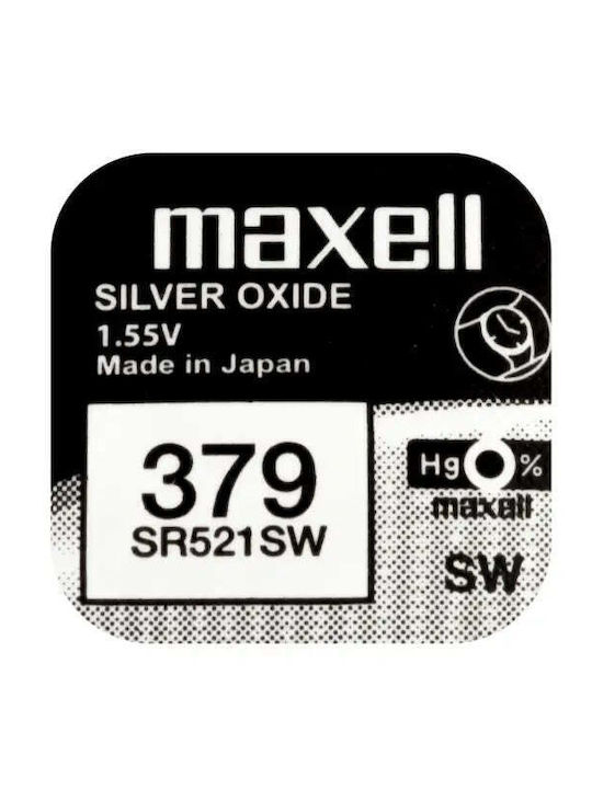Maxell Zero Mercury 379 Μπαταρίες Silver Oxide Ρολογιών SR521SW 1.55V 10τμχ