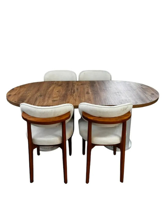 Dining Room Furniture Set 4 Chairs Modern Design 90x180cm