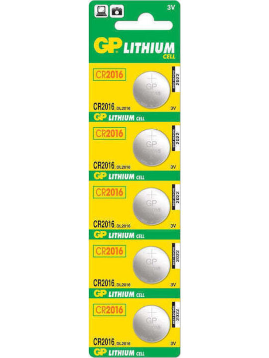 GP Batteries Lithium Cell Μπαταρίες CR2016 3V 5τμχ