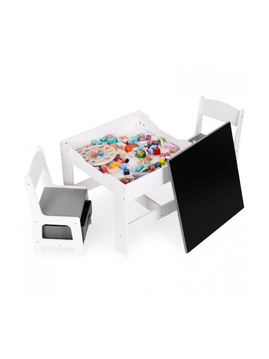 Σετ Παιδικό Τραπέζι με Καρέκλες Λευκό Ecotoys