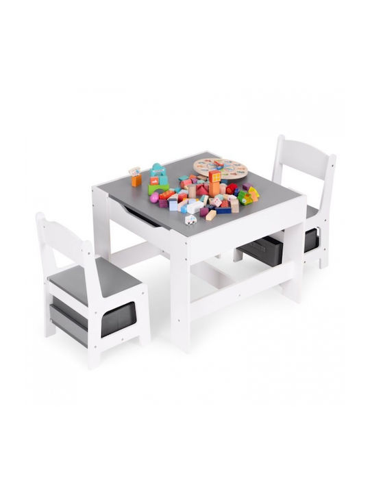 Σετ Παιδικό Τραπέζι με Καρέκλες Λευκό Ecotoys