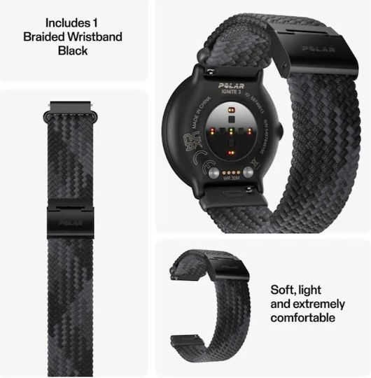 Polar Ignite 3 43mm Αδιάβροχο Smartwatch με Παλμογράφο (Yarn)