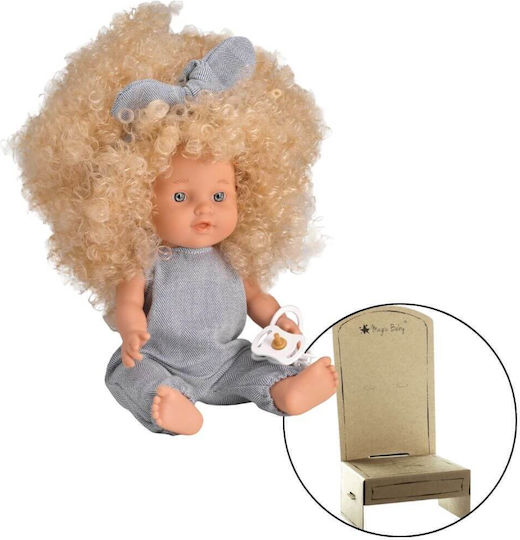 Magic Baby Μωρό Κούκλα Ξανθά Σγουρά Μαλλιά και Κορδέλα για 3+ Ετών 30 εκ.