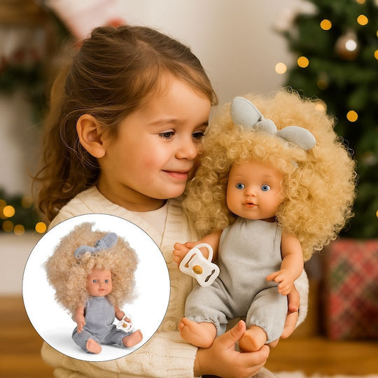 Magic Baby Μωρό Κούκλα Ξανθά Σγουρά Μαλλιά και Κορδέλα για 3+ Ετών 30 εκ.