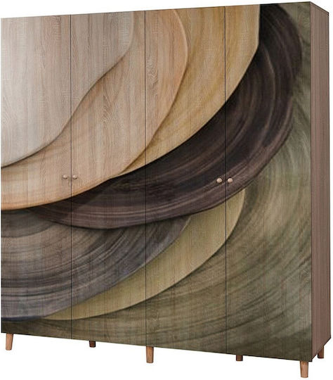 Four Door Wardrobe Oak 180x52x192cm STE-001011-V1667